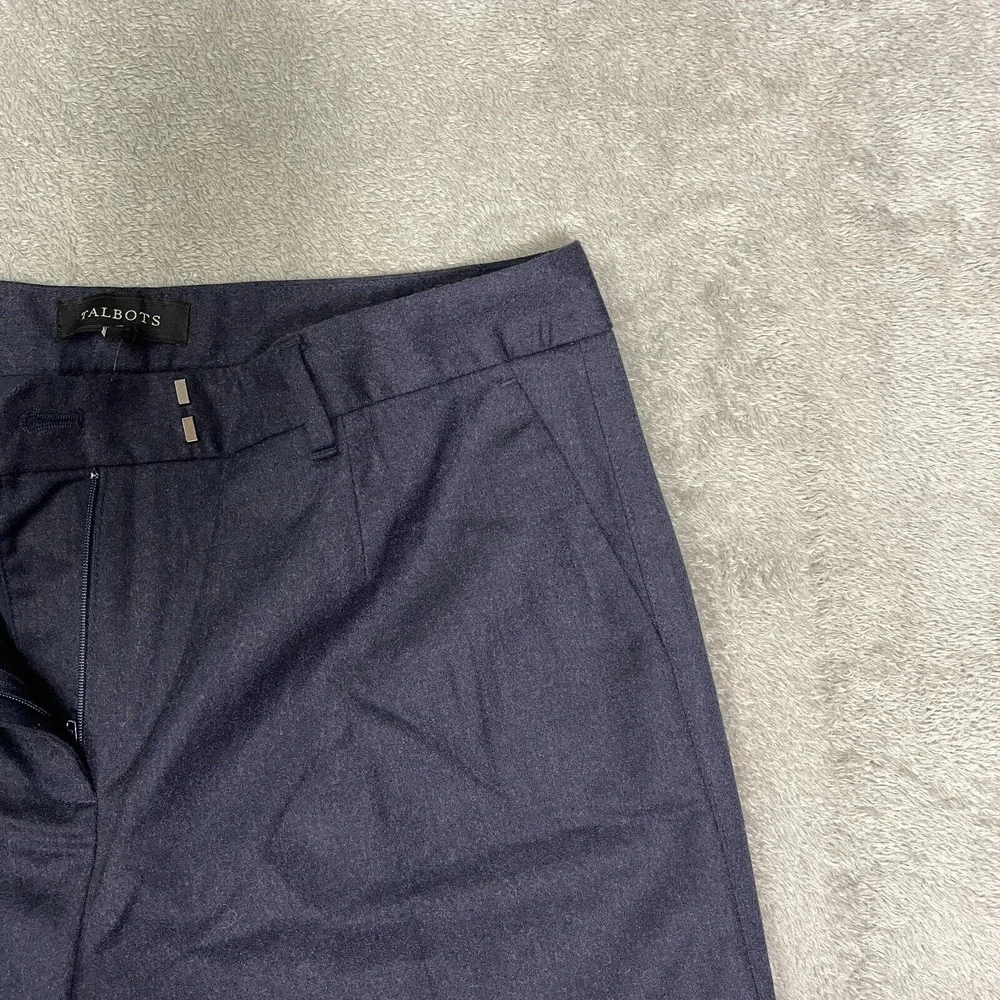Nwt Talbots Italian Flannel 10 Wool Blend Navy Mills Pants‎ Formal Work